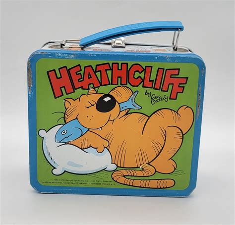 Vintage HEATHCLIFF Metal Lunch Box With Thermos 